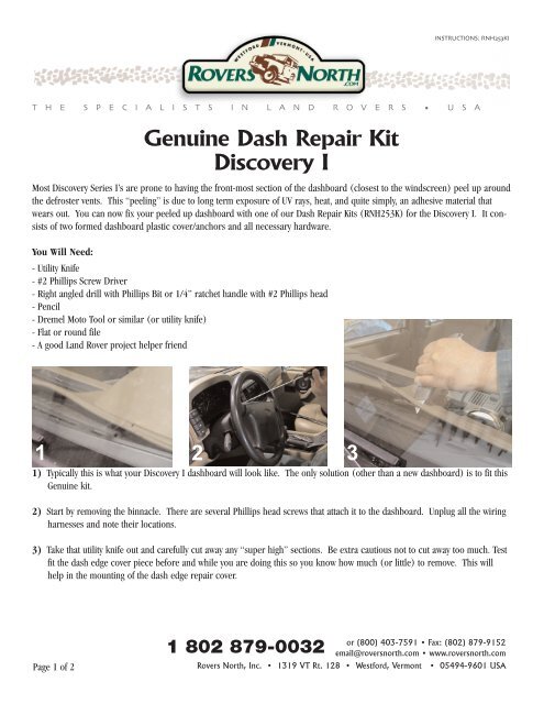 Genuine Dash Repair Kit Discovery I 1 2 3