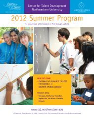 2012 Summer Program - Center for Talent Development ...