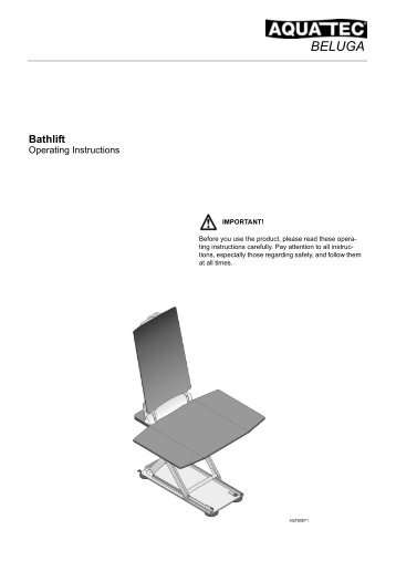 Aquatec Bath Lifts Owners Manual - Medical Department Store