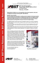 BST Press Release +++ BST Press Release - BST International GmbH