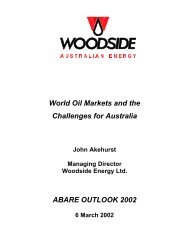 World Oil Markets and the Challenges for Australia - Australian ...