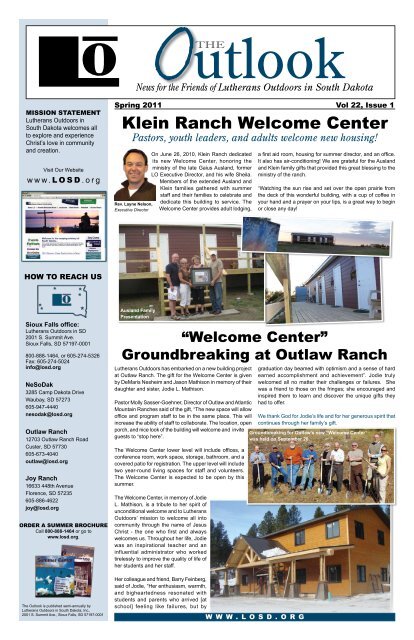 Klein welcome Outdoors Lutherans - center ranch