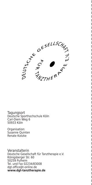 KONGRESS 25 Jahre DGT - Deutsche Gesellschaft für Tanztherapie ...
