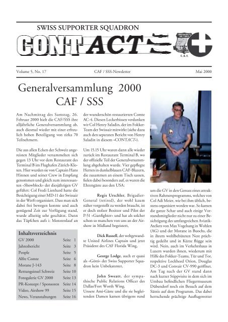 Generalversammlung 2000 CAF / SSS - Swiss Wing