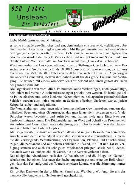 Mitteilungsblatt Juli 2012