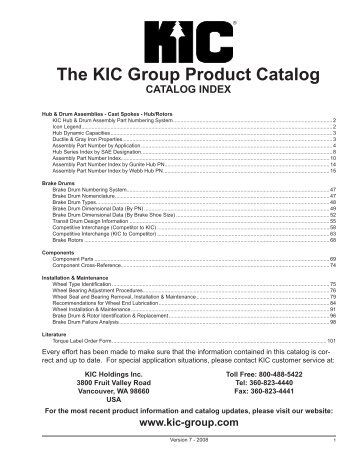 The KIC Group Product Catalog