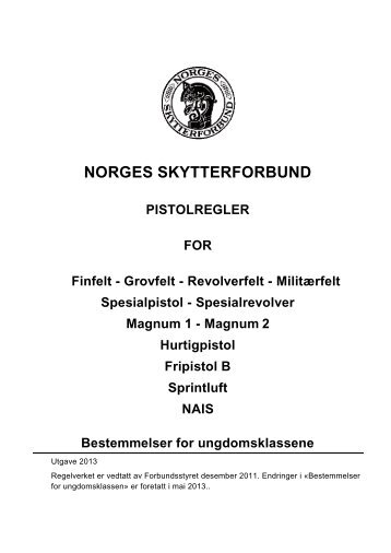 Nasjonale pistolregler - Norges Skytterforbund
