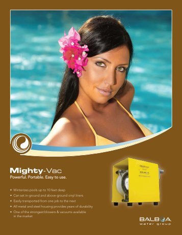 Mighty-Vac Sell Sheet click here - Balboa Water Group