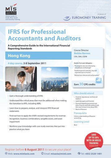 IFRS for Professional Accountants and Auditors - MIS Training - Asia
