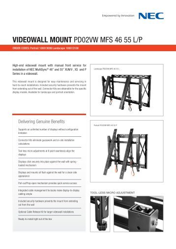 VIDEOWALL MOUNT PD02VW MFS 46 55 L/P - A2L