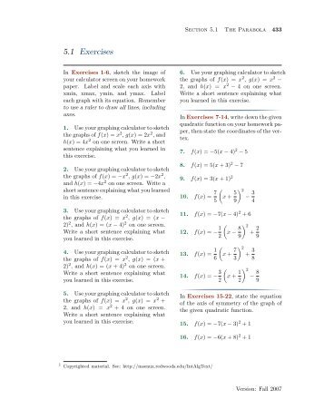 Chapter 5: Exercises with Solutions