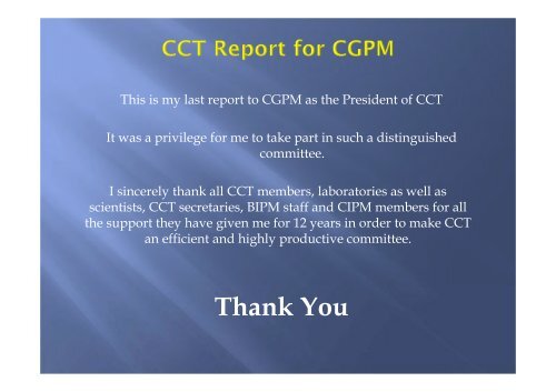 CCT Report to CGPM - BIPM