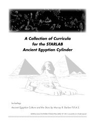 A Collection of Curricula for the STARLAB Ancient Egyptian Cylinder