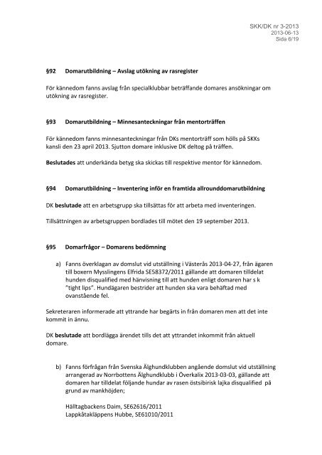 SKK/DK nr 3-2013 - Svenska Kennelklubben