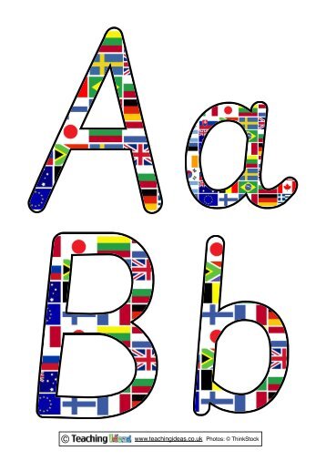 World Flags Alphabet Lettering - Teaching Ideas