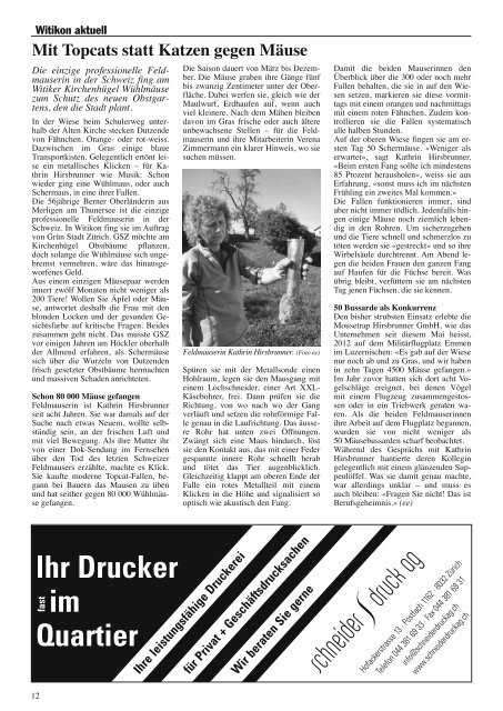 Ausgabe 7, November 2013 - Quartier-Anzeiger für Witikon und ...