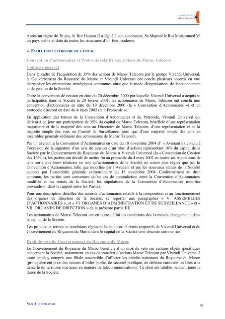 Note d'information dÃƒÂ©finitive (CDVM) - Maroc Telecom