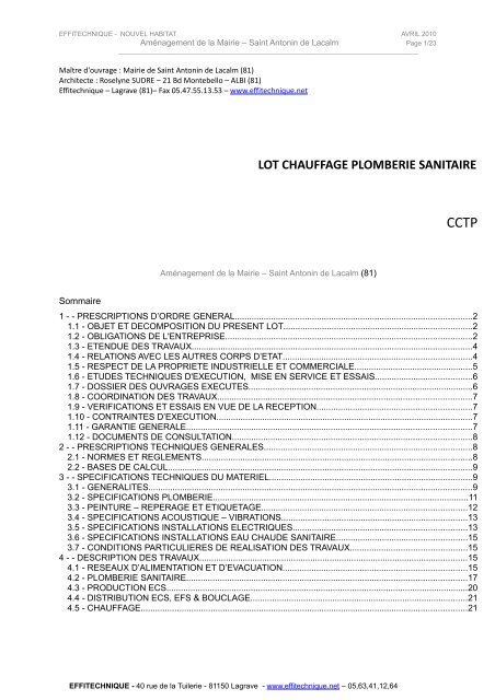 LOT CHAUFFAGE PLOMBERIE SANITAIRE