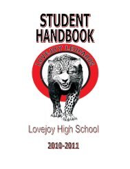 Lovejoy High School Student Handbook - Lovejoy ISD
