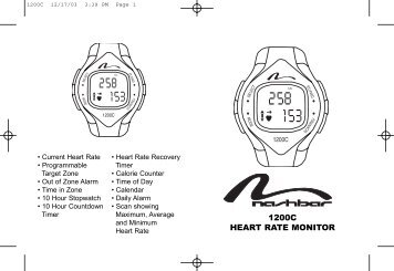 NR-1200C Heart Rate Monitor - Nashbar