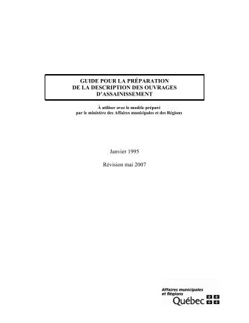 description des ouvrages d'assainissement de la municipalité de
