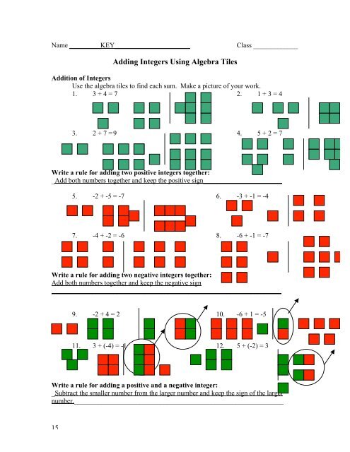 Adding and Subtracting Integers Unit Grade 7 Math 5 Days Tools ...