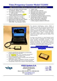 Time/Frequency Counter Model T3200U High ... - VIGO Systems
