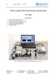Fiber coupled THz time-domain spectrometer FC TDS - BATOP GmbH