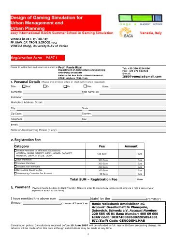 3. Payment Registration Form - PART I 2. Registration Fee: