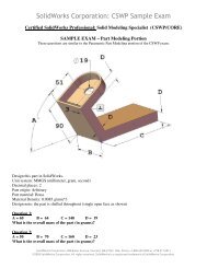 SolidWorks Corporation: CSWP Sample Exam