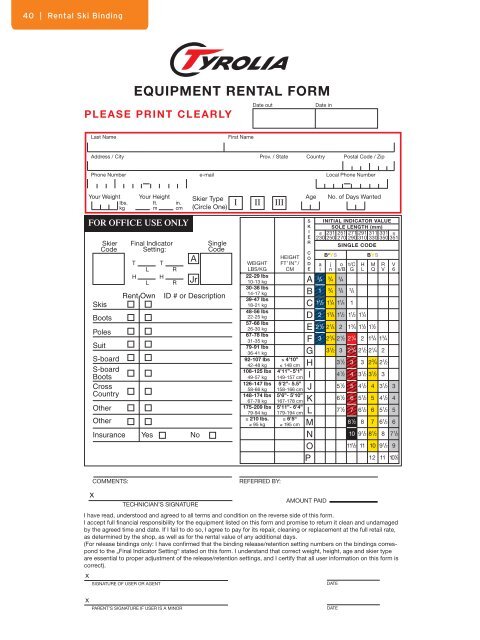 RENTAL Manual 2010 Engl. - Tyrolia