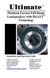 Platinum Format Full Range Loudspeakers with ... - Ultimate Sound