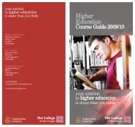 Higher Education - The College of West Anglia