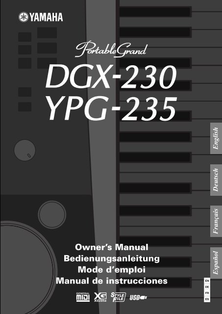 DGX-230/YPG-235 Owner's Manual - Yamaha Downloads