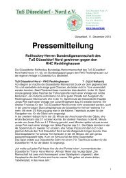 Pressemitteilung Rollhockey-Herren Bundesligamannschaft des ...