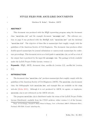 STYLE FILES FOR ASCE-LIKE DOCUMENTS