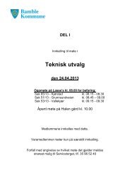 Innkalling og sakskart Del I - Teknisk utvalg den ... - Bamble kommune