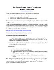 Rec Sports Student Payroll Coordinators Kronos Instructions