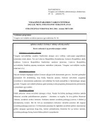 2012-ųjų metų strateginis veiklos planas - vpvc.lt - Sugardas