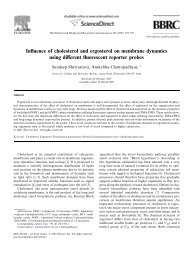 Influence of cholesterol and ergosterol on membrane ... - CCMB