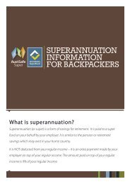 SUPERANNUATION INFORMATION FOR ... - AustSafe Super