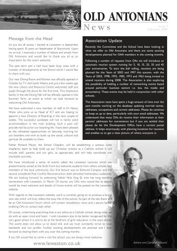 old antonians - the Leweston School website