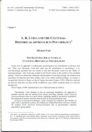 A. R. Luria and the Cultural-Historical Approach in Psychology