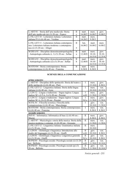 Guida ai corsi della facoltÃ  (pdf, it, 949 KB, 3/7/02) - UniversitÃ  degli ...