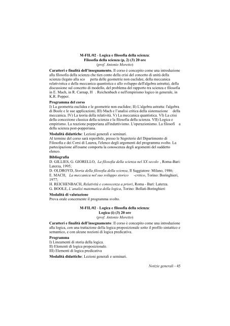 Guida ai corsi della facoltÃ  (pdf, it, 949 KB, 3/7/02) - UniversitÃ  degli ...