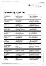 Advertising Deadlines