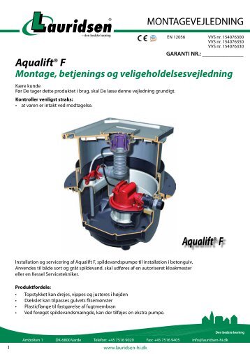 AqualiftÂ®F - Lauridsen Handel og Import A/S