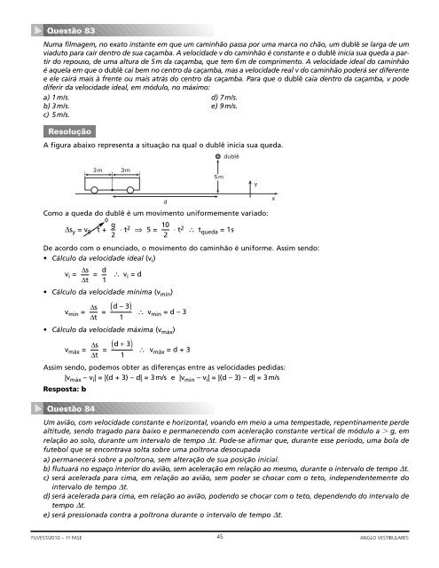 o anglo resolve a prova da 1Âª- fase da FUVEST-2010 ... - Veja