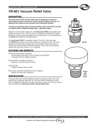 VR-801 Vacuum Relief Valve - Cash Acme