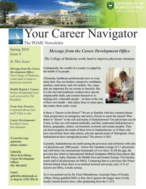 Your Career Navigator, Issue 4 - College of Medicine - University of ...